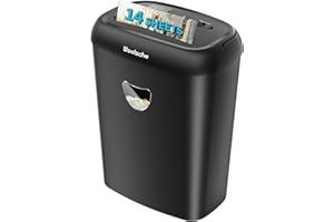 WOOLSCHE Paper Shredder,14-Sheet Cross Cut with 6.6-Gallon Basket, High Security Level P-4,3-Mode Design Shred Card/CD/Staple/Clip for Office