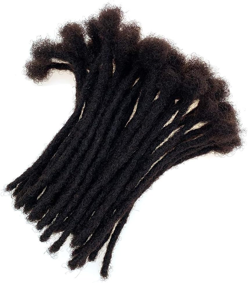 YONNA Human Hair Microlocks Sisterlocks Dreadlocks Extensions 60Locs Full Handmade (Width 0.4cm) 8inch Dark Brown #2