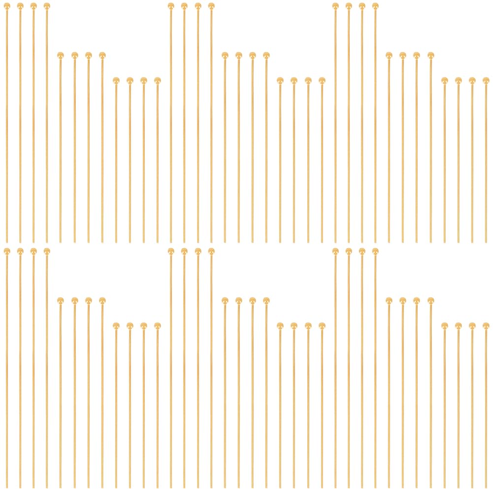 SOFPLATE 1 Box 600Pcs 30mm 38mm 50mm Ball Head Pin Gold jewellery Head Pins Long Headpin Brass Needles Bead Pins Findings for jewellery Making Accessories DIY Dangle Earring Crafts Women Adult Supplie