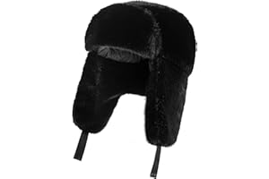 GILOTOP Trapper Hat with Ear Flaps - Winter Russian-Style Fur Pilot Ushanka, Windproof Skiing for Men & Women