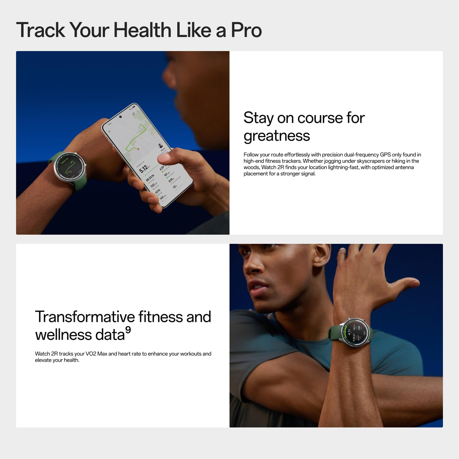 OnePlus Watch 2R, 32 GB, Monitor de sueño, Seguimiento de frecuencia cardíaca, Reloj inteligente con Fitness Insights, Batería de 100 horas, 1,43'', Bluetooth WiFi, Verde bosque