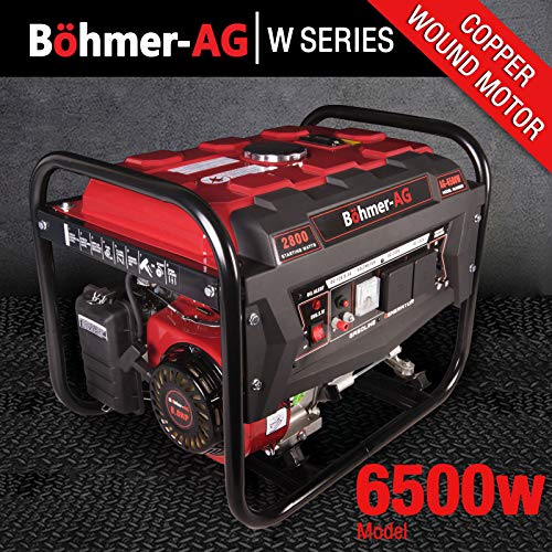 BöhmerAG Generator 6500w 8HP Petrol 2.8KVA 4 Stroke Low Noise Buy