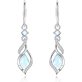 FANCIME Gift for Women Birthstone Dangle Earrings for Her Teardrop Birthstone Earrings S925 Sterling Silver infinity Love Birthday Gifts for Mom Women