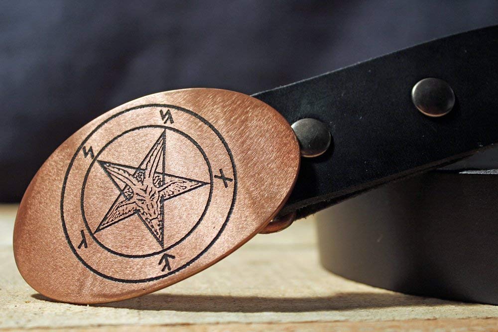 satanic belt buckle