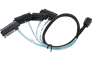 SFF 8643 to Data Cord, 12Gbps Wearable Contacts SFF 8643 to 4 SAS Cable 1.6ft Reduce Heat Loss for Server Hard Disk