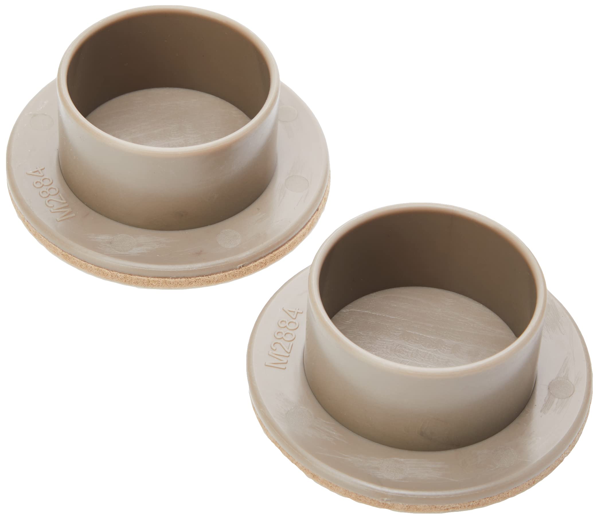 Merriway® BH01570 (2 Pcs) Kingston King Size Castor Cups with Felt Pad, Fits 50 mm Castors Large Beige - Pack of 2 Pieces