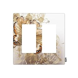 Pznen Light Switch Covers, Butterfly Gold Butterfly