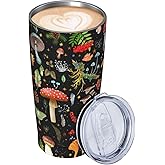 Yossyaog Mushroom Mug Cup Mushroom Tumbler Mushroom Gifts 20oz Coffee Mug Insulated Travel Cup With Leakproof Lid, Stainless Steel Reusable Tumbler For Hot And Cold Water Coffee Tea