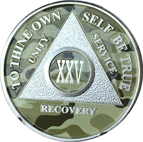 25 Year AA Medallion Camo Silver Plated Camouflage Color Chip
