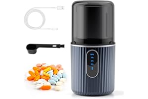 AUSSNICE Cordless Electric Pill Crusher Grinder Pulverizer - Grind and Pulverize Multiple Pills, Small and Large Medication and Vitamin Tablets to Fine Powder - Removable Grinding Cup for Easy Cleaning
