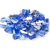 SuperMoss (24492) Reflective Fire Glass – Elegant 1/4" to 1/2" Fire Pit Glass Rocks for Indoor and Outdoor Fireplaces, 12oz, Cobalt Blue Reflective