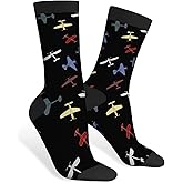 AOYEGO White Daisy Funny Socks Flower Print Chamomile Novelty Casual Crew Socks Contrast Color Design for Women Men Gift