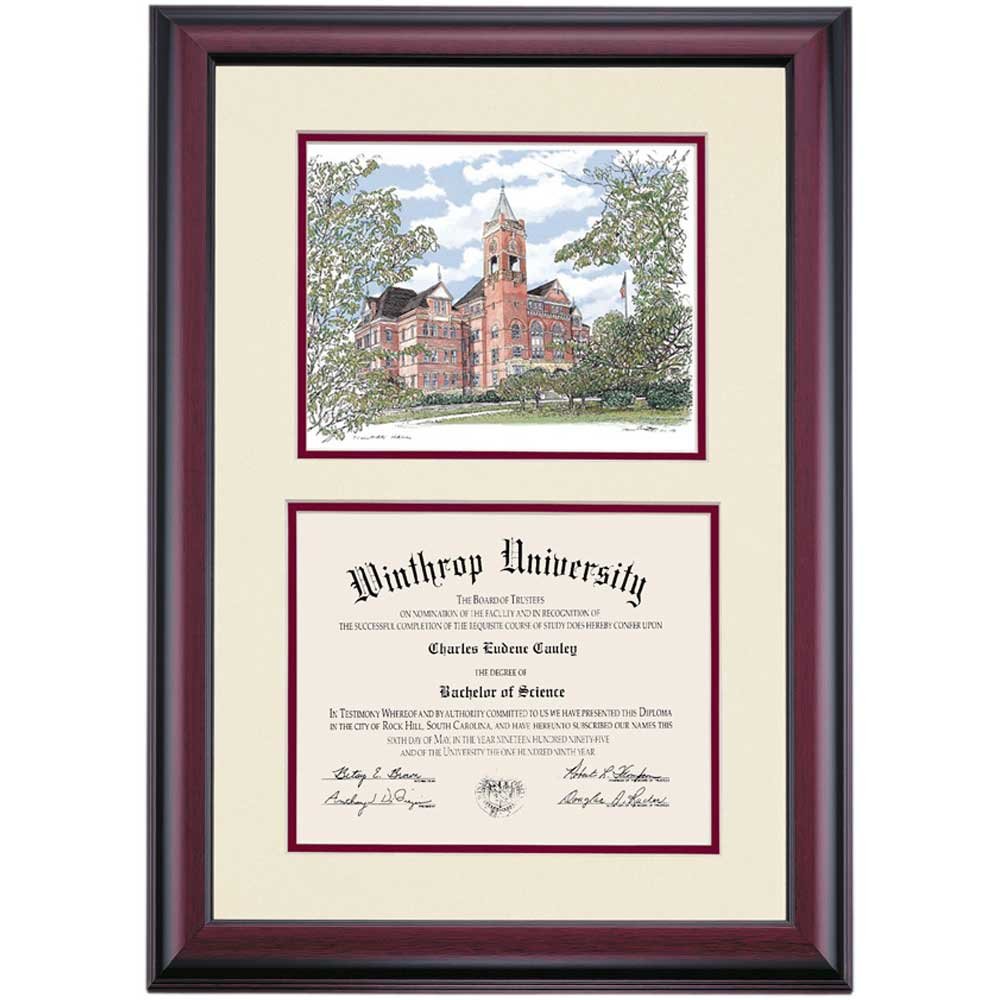Campus Linens Winthrop Eagles Diploma Frame Ivory