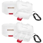 Geinxurn Small Parts Organizer, 4Pcs Plastic Transparent Portable Tools Boxes with Dividers for Small Accessories Storage Cases