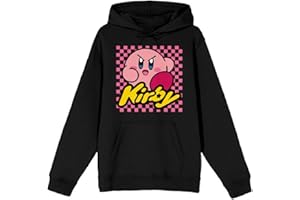 Kirby Pink Checkerboard Logo Black Hoodie