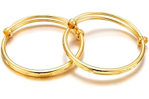 Ethlyn 2pcs/lot 18K Gold Plated Stars Kids Lucky Bangles &bracelets Birthday Christmas Gifts for baby boys and girls