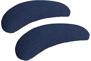 FORCHEER Office Chair Armrest Covers Stretchable Water Resistant Spandex Stretch Jacquard Elastic Band Computer Office Chair Arm Pad Covers Chair Slipcover for Desk Chairs Arm 2P-Navy Blue