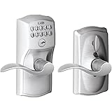 SCHLAGE FE595 CAM 626 ACC Camelot Keypad Entry with Flex-Lock and Accent Levers, Brushed Chrome