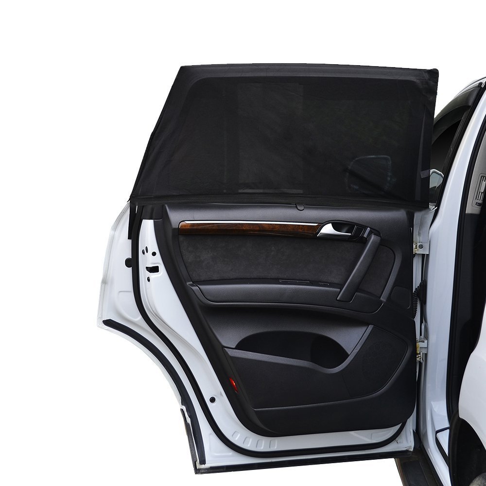 bedee Car Sun Shade, 2 Pack Car Window Shades |Block UV Rays| Cover Rear Side Window| Car Sun Shades for Baby Universal Fit Stretch Size: 49.6X20.5 inch