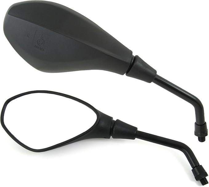 Specchietti Retrovisori Universali Per Moto | Set Da 2 In Lega Alluminio Nero/Argento | Montaggio Manubrio M8/M10 | Regolabili 360° - 3
