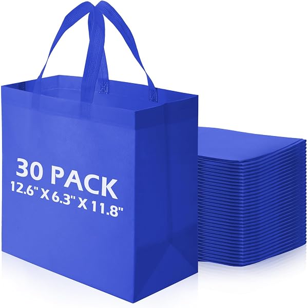 PATIKIL Nonwoven Reusable Tote Bags - 15.7" X 11.8" Goodie Bags For Shopping, Wedding, Parties (Black)