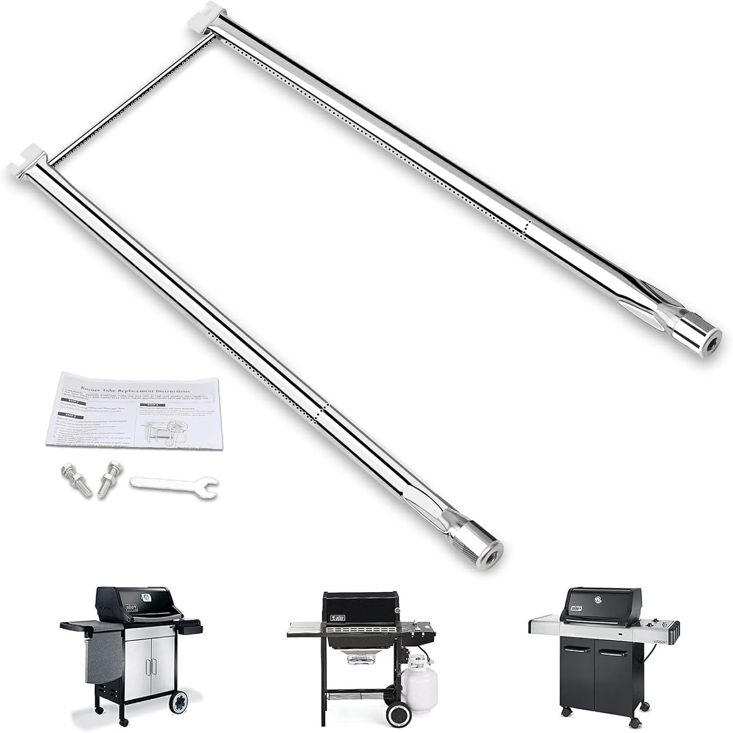 GFTIME 7507 68.6CM Burner Replacement Part for Weber Spirit E210 E220 S210 S220 (with SIDE burner knobs), Spirit 500 — image 1