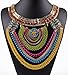 Funky Ethnic Tribal Colorful Multiple Chain Bib Choker Statement Collar Necklace