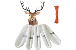 Lipulacer Elk Game Bags, 5 Pack Hunting Meat Bags, Reusable & Breathable Rolled Heavy Duty Quarter Bag with Reflective Strip and 30ft Hanging Paracord for Elk/Deer/Moose/Caribou, 48" x 4, 28" x 1