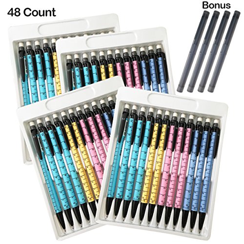 Hapree 48 Pieces Mechanical Pencils Set 0.7mm Medium Point with Eraser and 4 Tubes HB Lead Refills for Writing Drawing