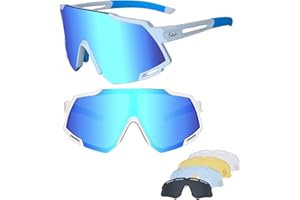 TOUTSEUL Polarized Cycling Glasses for Men Women Mountain Bike Sunglasses Bike Goggles with 5 Lentes Glass