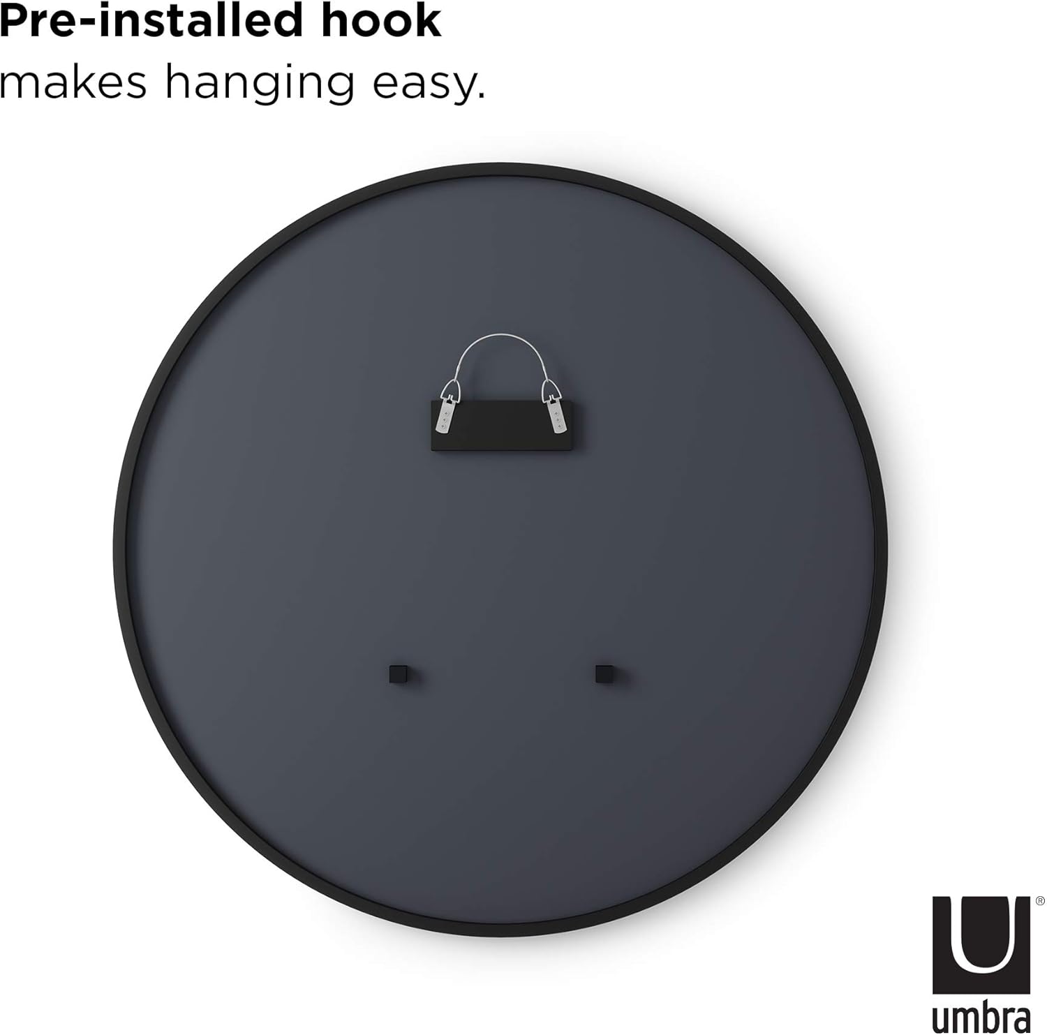 Umbra 358370-040 Hub Wall Mirror With Rubber Frame - 37-Inch Round Wall Mirror for Entryways, Washrooms, Living Rooms and More, Doubles as Modern Wall Art, Black: Home & Kitchen
