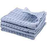 sea me at home Waffle Washcloths Set, 100% Turkish Cotton (Denim)