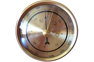 Oshhni Fishing Barometer Weather Forecasting Tool Gold Portable for Boat Outdoor Sturdy Easy to Use Compact Metal Pressure Ga