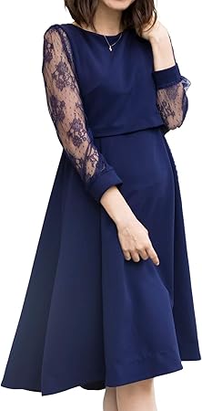 Amazon Sweet Mommy マタニティ 授乳服 ワンピース 袖レース バック