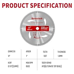 Revvstark 12 Inch 100 Tooth, Carbide Tipped