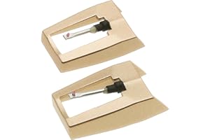 2pcs Golden Record Player Replacement Needles Stylus, TELIGREAT Vinyl Turntable Needles for Victrola Crosley Jensen Boytone LP Players