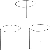 (Pack of 3) Garden Plant Support Rings, 5.5" Wide x 11" High, 3 Legs