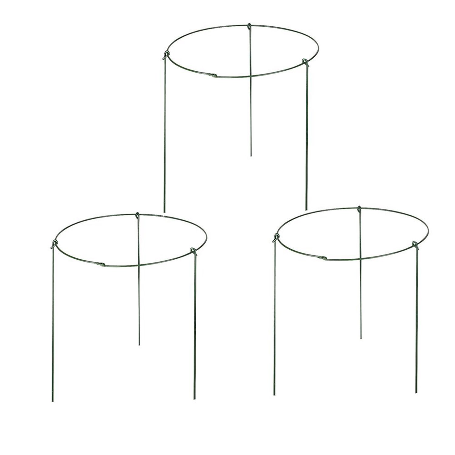 Photo 1 of (Pack of 3) Garden Plant Support Rings, 5.5" Wide x 11" High, 3 Legs
