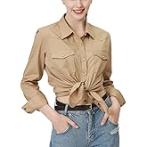 PASHARTUK Western Shirts for Women Cotton Long Sleeve Shirts for Women with Snap Buttons Plaid Shirts for Women