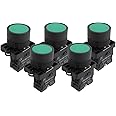 uxcell A12082000ux0366 1 NO N/O Green Sign Momentary Push Button Switch, 600V, 10 Amp, ZB2-BE101C, 5 x 22 mm
