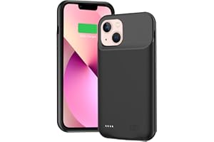 SNRONEW Battery Case for iPhone 13 Mini, Full Encircle 6000mAh Ultra-Slim Rechargeable Portable Charging Cover Extended Battery Pack Compatible with iPhone 13 Mini (5.4 inch) Charger Case with Carplay-Black