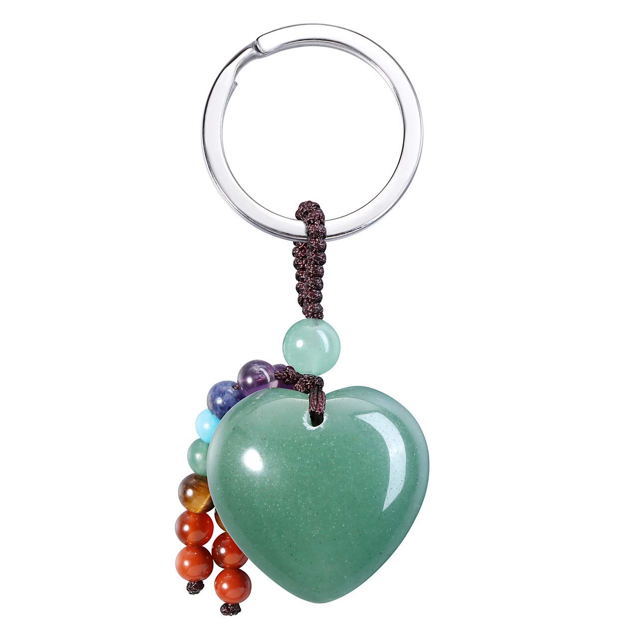 CrystalTears Green Aventurine Crystal Stone Keychain Natural Chakra Healing Quartz Crystal Gemstone Heart Car Keyring for Women Girls Mum Bag Charm Decor Gift for Christmas Mother’s Day Birthday