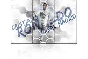 Cristiano Ronaldo White Jersey Canvas Wall Art Serie League Football Club Painting Prints Football Star Canvas Pictures Artwo