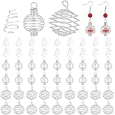 PH PandaHall 60pcs Spiral Bead Cage Pendants 3 Styles Stone Crystal Necklace Holder Charms Alloy Teardrop Square Round Dangle Charms for 8mm 12mm Beads Earrings Bracelets Necklaces DIY Jewelry Making