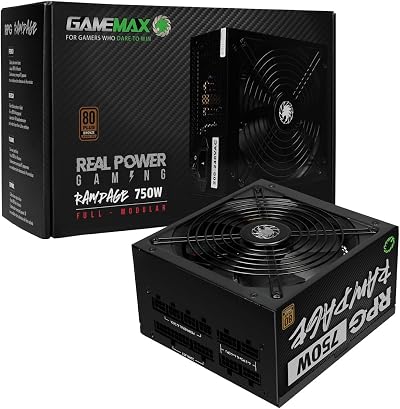 GameMax Rampage 750W Black Full Modular 80 Plus Bronze ATX Power Supply
