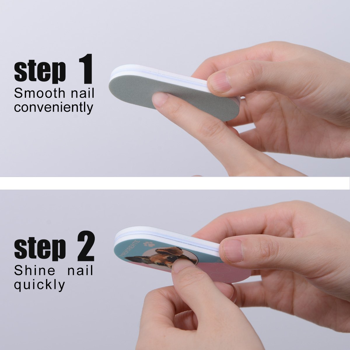 Professional Nail Buffer and Nail Shiner in 1 Set with Lovely Dog Image, Light and Convenient Cosmetic Manicure tool by MAYCREATE
