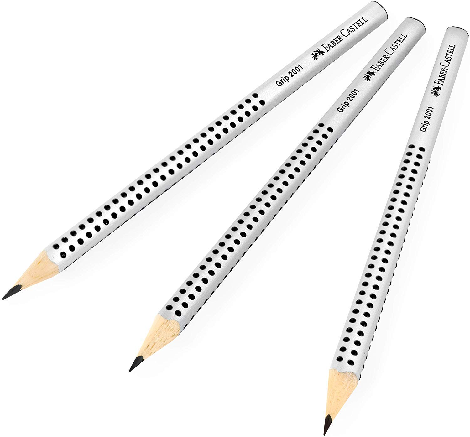 Faber-Castell Grip 2001 Triangular Graphite Pencils - 2B - Pack of 3