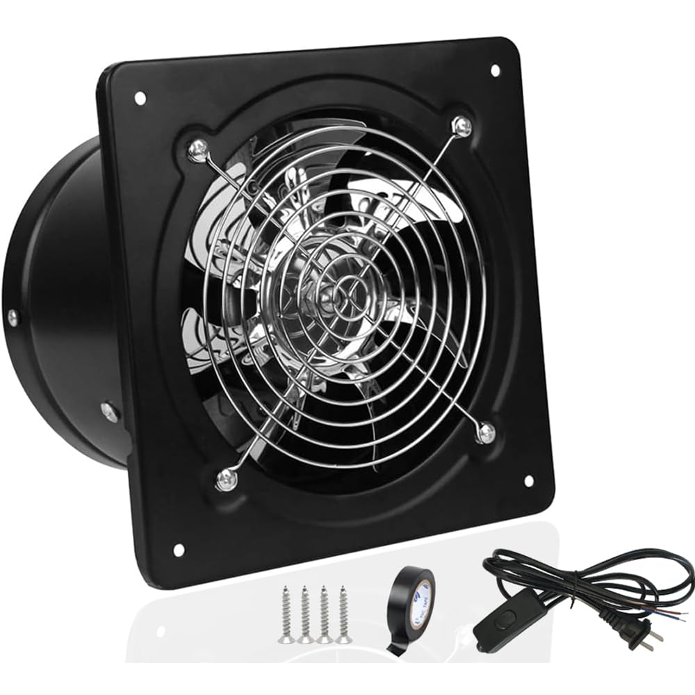 Photo 1 of ACEDUROBLA 4 inch Exhaust Fan Metal Iron Ventilation Extractor, Silence with Anti-backflow Check Valve Window and Wall Mount Vent Fans for Home Office Kitchen Bathroom Grow Tent Garage