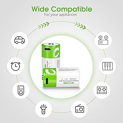 TEMIBATT Rechargeable C Batteries 4 Pack,1.5V