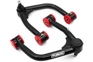 PRAOENTS Front Upper Control Arms for 2007-2021 Toyota Tundra, 2008-2022 Sequoia, 2-4" Suspension Tubular Black Arms with PU Bushing, Replacement OEM Factory Suspension Arms